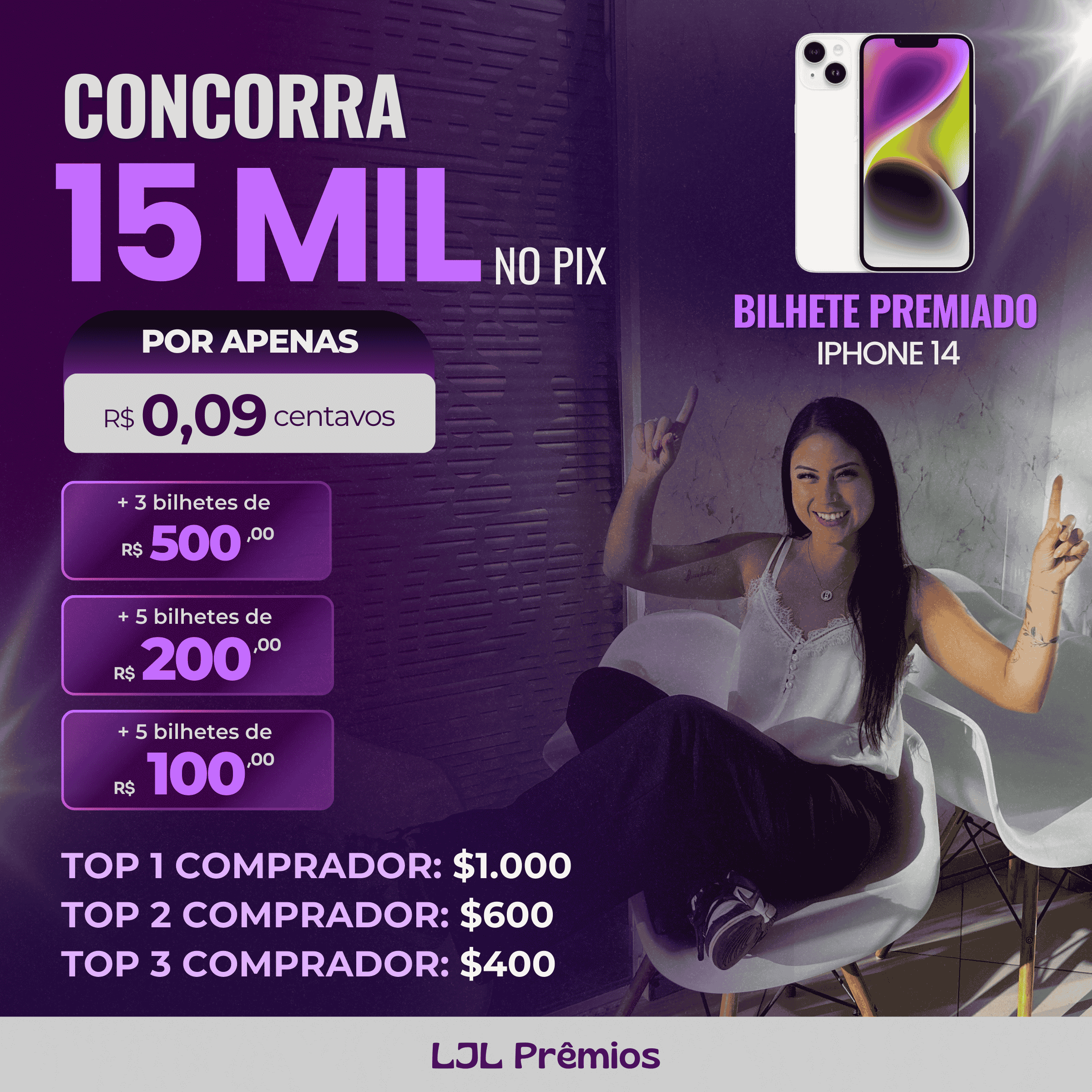15 mil na sua conta.